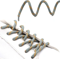 GRAH SANGRAH® (2 Pair) Shoelaces for Hiking Shoes, Outdoor Walking Sneakers, Outdoor Hiking, Climbing, Basketball, Work Boot, Running , Sport Shoes - 120 cm, Light Grey Orange